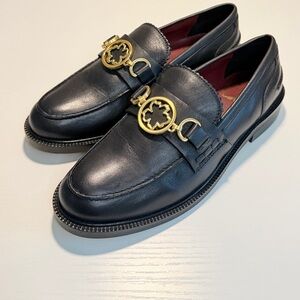 Ted Baker London Drayanu Magnolia Loafer Black Leather Women Size 36.5/6.5